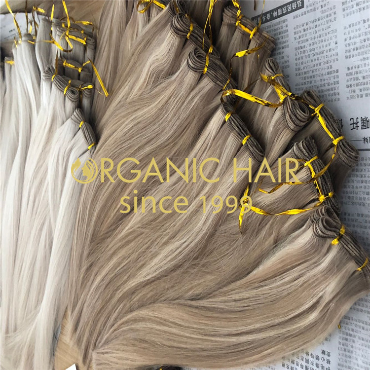 Custom blonde and ombre hand tied hair extensions H176